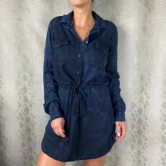 Bella Dahl blue long sleeve tye dye dress 4 for 100 - Picture 1 of 5